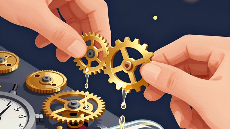 Hands connecting golden gears to a clockwork system illustrating payment gateway integration deposit withdrawal timelines